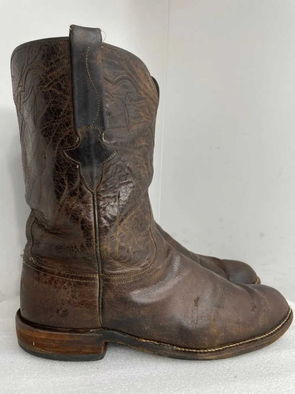 Vintage Lucchese Classics Western Cowboy Boots Brown Leather Men's  10.5 EE Wide